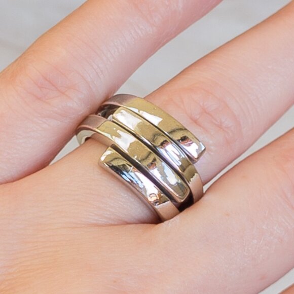 Sterling Quadruple-Wrap Modernist Band — Size 7.25 (NF 925) - Picture 14 of 14